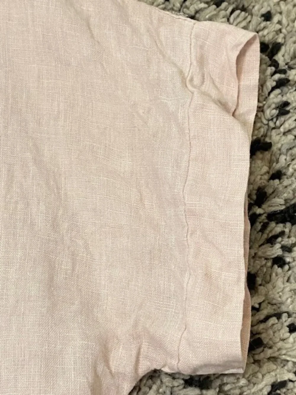 Terzo Millennio 100% Linen Top Blouse High Low Boxy Pale Pink Small - Picture 9 of 16